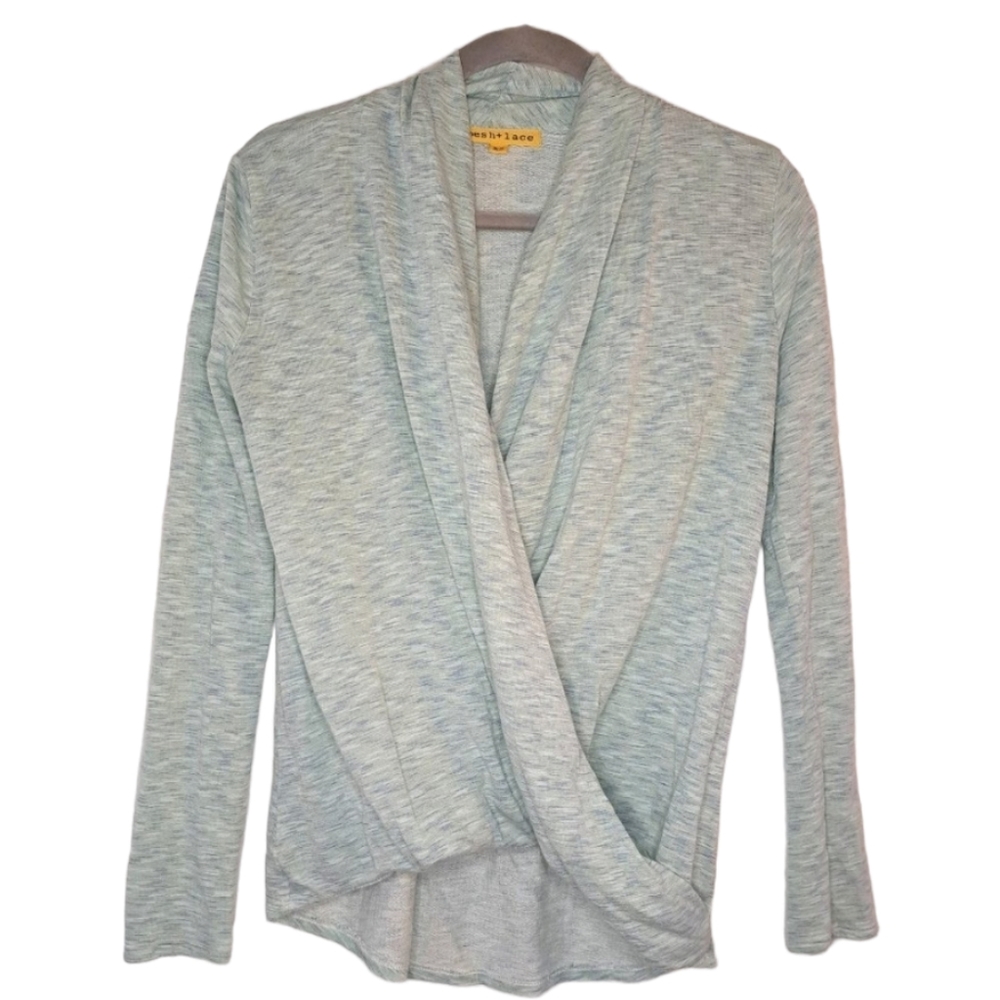 Mesh & Lace Soft Wrap Style Top Size XS